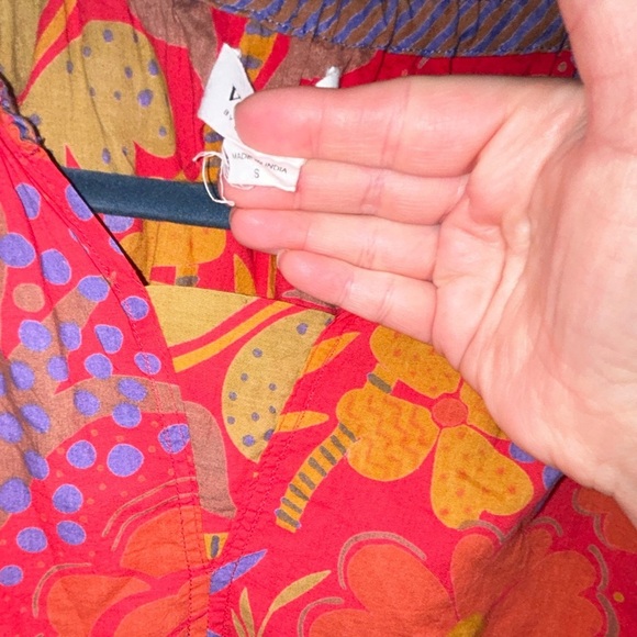 VELVET Graham & Spencer women’s red tropical print midi dress - Picture 3 of 3